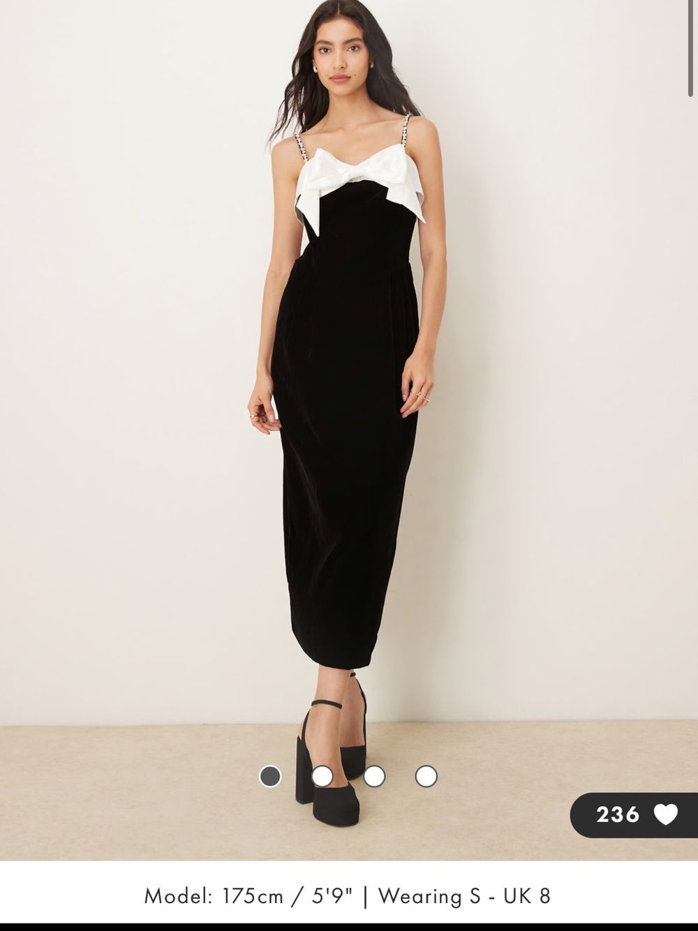 Sister Jane Bow-appliqued Velvet Midi dress